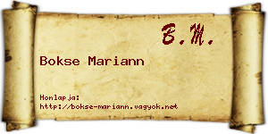Bokse Mariann névjegykártya